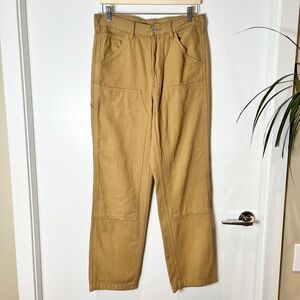 Uniqlo Tan Cargo Pants  100% Cotton  Size S  Drawstring Waist  Everyday Utility